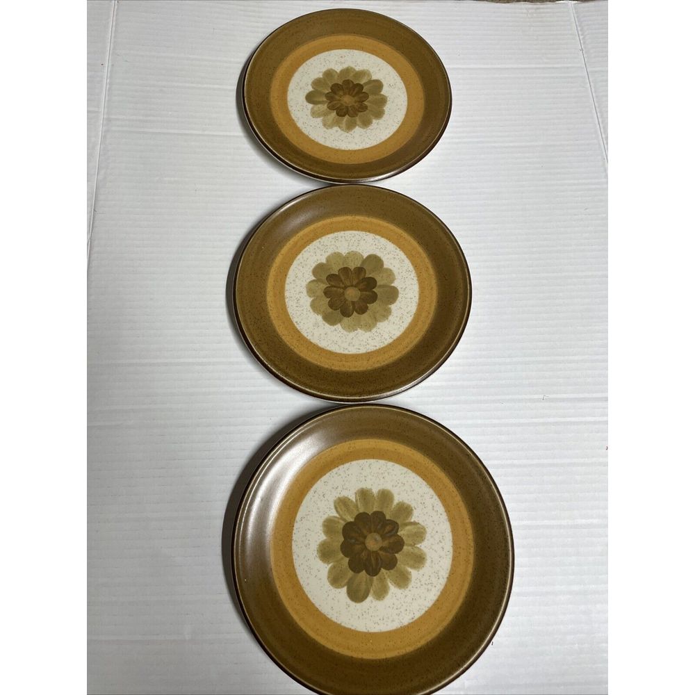 Premiere DuraStone‎ Spice Salad Dessert Set Of 3 Plates P9205 Japan EUC